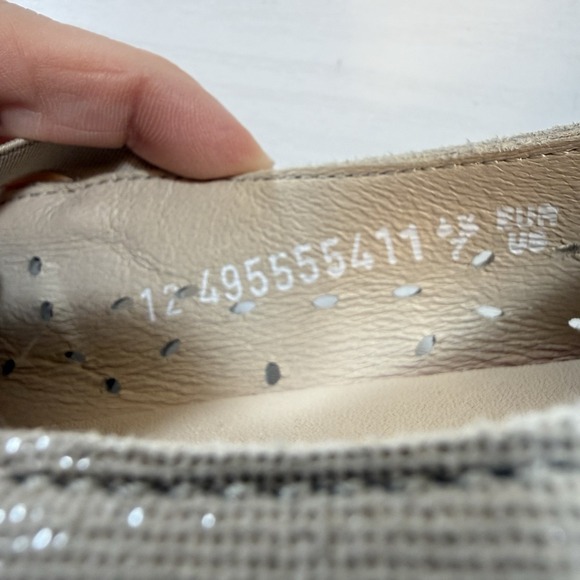 Mephisto Women's Size 7 Karla Perf Light Taupe Liam 818 Criss-Cross Ballet Flats - Picture 9 of 11